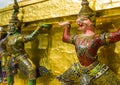 Demon guardians supporting Wat Arun Temple, Bangkok, Thailand Royalty Free Stock Photo