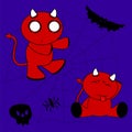Demon halloween cartoon kid set6 Royalty Free Stock Photo