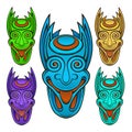 Demon head stylized set Royalty Free Stock Photo