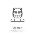 demon icon vector from fantastic characters collection. Thin line demon outline icon vector illustration. Outline, thin line demon