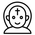 Demon priest avatar, Halloween costume vector icon