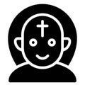Demon priest avatar, Halloween costume vector icon