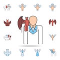 demon on the shoulder color field outline icon. Detailed set of angel and demon icons. Premium graphic design. One of the Royalty Free Stock Photo
