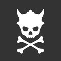 Demon skull icon logo jolly roger pirate flag