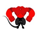 Demon Strong red. Powerful devil. Big satan. Angry Lucifer Royalty Free Stock Photo