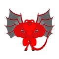 Demon Strong red. Powerful devil. Big satan. Angry Lucifer Royalty Free Stock Photo