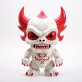 Demon Vinyl Toy With Red Eyes - High Detail, Low Resolution, Colorful Grotesques