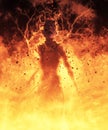 3D Illustration Demon Woman Burns In A Hellfire Royalty Free Stock Photo