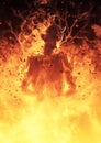 3D Illustration Demon Woman Burns In A Hellfire Royalty Free Stock Photo