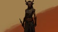 Demonic Girl With Horns: A Stunning Artwork Inspired By Ancient Egypt