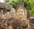 Demons line entrance to south gate angkor thom