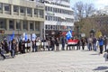 Demonstrants on one of central squares in Malme, Sweden Royalty Free Stock Photo