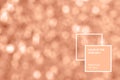 Demonstrating color 2024 Peach Buzz. Abstract bokeh background. Light pastel beige wallpaper.