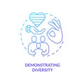 Demonstrating diversity blue gradient concept icon