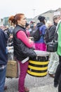 Demonstration against total ban on abortion, Women protests in Poland. Black protest against restrictions on womenÃ¢â¬â¢s rights. Royalty Free Stock Photo