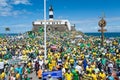 Demonstration with Brazilian flags for the impeachment of Dilma Rousseff. Salvador