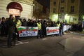 Demonstration of Bulgarian policemen in Sofia demanding a 15% increase in salaries ,to draft a new law for the Interior Ministry