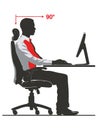 Proper Ergonomic Sitting Posture for Desk Work and Computer Use Royalty Free Stock Photo
