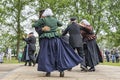 A demonstration of folk dancing at the sheepshearingfestival in Exloo, the Netherlands 2