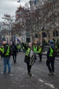 Demonstration of `Gilets Jaunes` in Paris, France Royalty Free Stock Photo