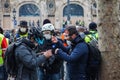 Demonstration of `Gilets Jaunes` in Paris, France Royalty Free Stock Photo