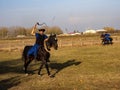 Demonstration of Horse Riding School, Hortobagy, Hungary.