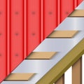 Red zinc metal roofing cover and layers