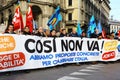 Demonstration in Milan against Renzi government's policies