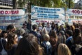 A demonstration of the Mothers of the Plaza de Mayo Madres de la Plaza de Mayo, in the city of Buenos Aires, Argentina