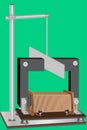 Demonstration of the occurrence of Foucault currents.