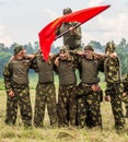 Demonstration performance of a military unit Vityaz during the celebration of Day of airborne troops of Russia in the