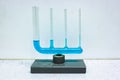 Demonstration in physics class of capillary action Royalty Free Stock Photo