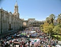 Demonstration on Plaza de Armas, Arequipa