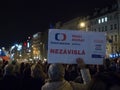 Demonstration for the preservation of freedom of speech and media on Wenceslas Square in Prague