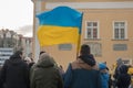 Demonstration in a small town in Poland agains the war in Ukraine