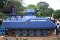 Demonstration of a special riot tank to be used by the Dutch military police Royalty Free Stock Photo