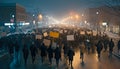 Protestors demonstration in the streets, the power of democracy, Generative AI