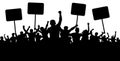 Demonstration, strike, manifestation, protest, revolution. Silhouette background vector. Sports, mob, fans. Crowd Royalty Free Stock Photo