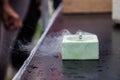 Demonstration of Superconductivity, Special Material Cooled with Liquid Nitrogen Royalty Free Stock Photo