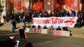 Demonstration of young students in front of the Ministry of Education in Rome