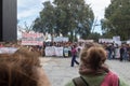 Demonstrations in Heraklion, for a year since the tragic train accident Royalty Free Stock Photo