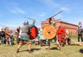 Demonstrative fight with swords.