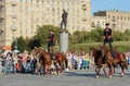 Demonstrative performance by the Kremlin Riding School on Poklonnaya Hill in honor of the Russian Flag holiday.