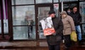 The demonstrator stands with a poster ` Russia without Putin`