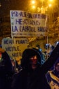 Demonstrators during an anti-corruption protest in front of the Romanian Parliament building in Bucharest