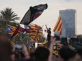 Demonstrators in barcelona