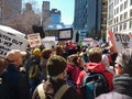 Marching Down Central Park West, March for Our Lives, NYC, NY, USA Royalty Free Stock Photo