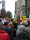 Senior Citizens at the Women`s March, Central Park West, NYC, NY, USA