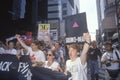 Demonstrators chanting at AIDS rally