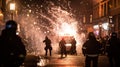 Demonstrators clash with police on the street